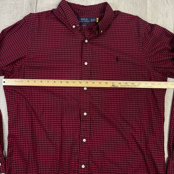Polo Ralph Lauren Classic Fit Long Sleeve Button Down Shirt Size XL Plaid Red O - Picture 7 of 8